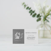 Silver Graue Logos Haarstil Eine Friend-Vorlage Empfehlungskarte (Stehend Vorderseite)