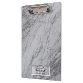 Silver Graue Marmor Moderne Mode Personalisiert Klemmbrett (Links)