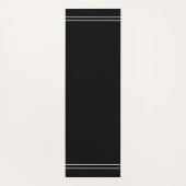 Silver Graue Ship Wheel in Lotus auf Schwarz Yogamatte (Rückseite)