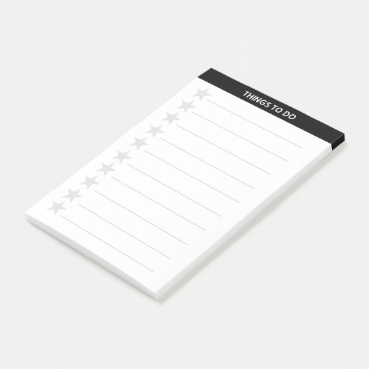 Silver Graue Stars und Black Header Dinge zu tun Post-it Klebezettel (angewinkelt)