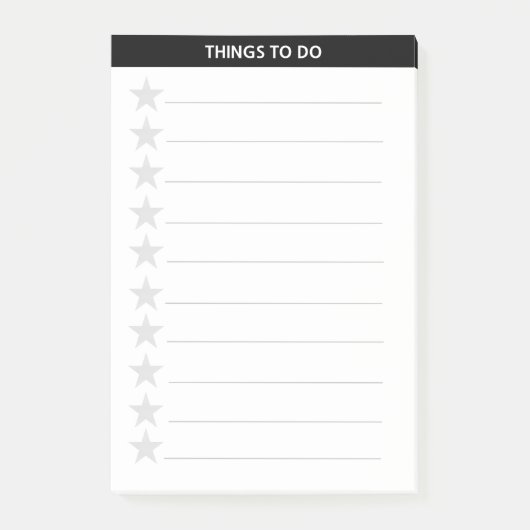 Silver Graue Stars und Black Header Dinge zu tun Post-it Klebezettel (Vorderseite)