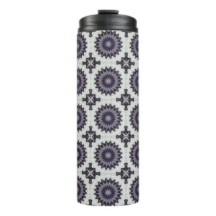 Silver Graue und Lilac fett Repetiermuster Thermosbecher