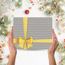 Silver Graue Wiederholung Name Muster Weihnachtsge Geschenkpapier Set