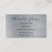 Silver - Grauer Brushed Metal Spray Tan Visitenkarte (Rückseite)