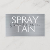 Silver - Grauer Brushed Metal Spray Tan Visitenkarte (Vorderseite)