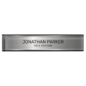 Silver- Grauer Hintergrund Namensplakette (Vorderseite)