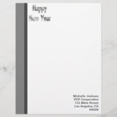 Silver Graues Glück Neues Jahr Briefkopf (Vorderseite)