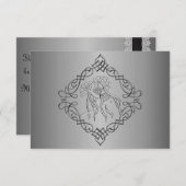 Silver graved Look Wedding RSVP (Vorne/Hinten)