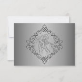 Silver graved Look Wedding RSVP Karte (Vorderseite)