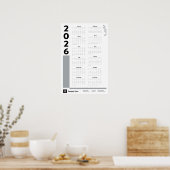 Silver Gray 2026 Corporate Wall Calendar Poster (Küche)