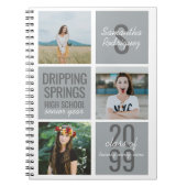 Silver Gray 3-Foto Fun Boxes Class Year Notebook Notizblock (Vorderseite)