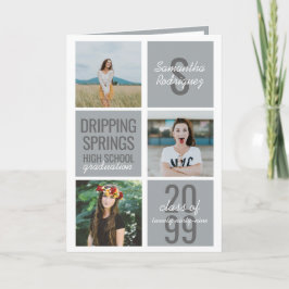 Silver Gray 4-Foto Fun Boxes Abschluss Einladung