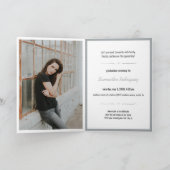 Silver Gray 4-Foto Fun Boxes Abschluss Einladung (Innenseite)
