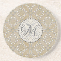 Silver Gray and Beige Metallic Filagree Pattern