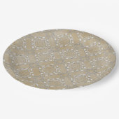 Silver Gray and Beige Metallic Filagree Pattern Pappteller (Schrägansicht)