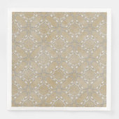 Silver Gray and Beige Metallic Filagree Pattern Serviette (Vorderseite)
