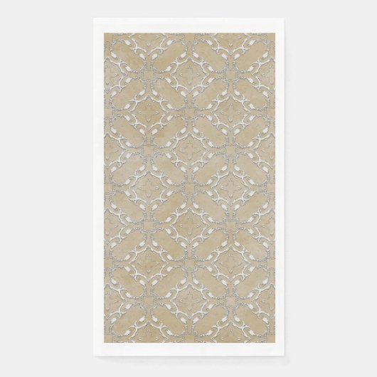 Silver Gray and Beige Metallic Filagree Pattern Serviette (Vorderseite)