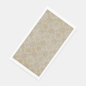 Silver Gray and Beige Metallic Filagree Pattern Serviette (Ecke)