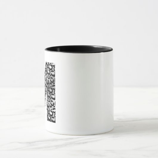 Silver Gray and Black Initial M Monogram Tasse (Zentrum)