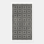 Silver Gray and Black Metallic Filigree Muster Serviette (Vorderseite)