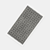 Silver Gray and Black Metallic Filigree Muster Serviette (Ecke)