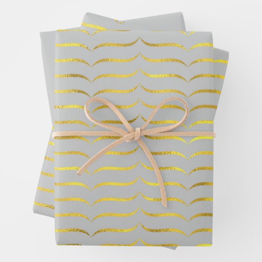 Silver Gray and Gold Geschenkpapier Set (Beispiel)