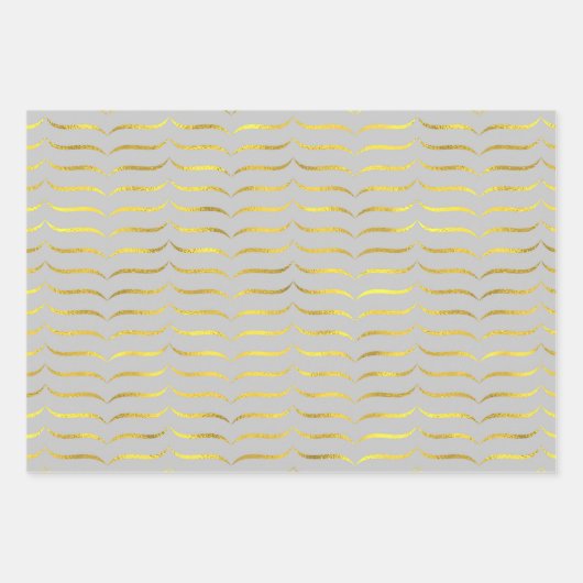 Silver Gray and Gold Geschenkpapier Set (Vorderseite)