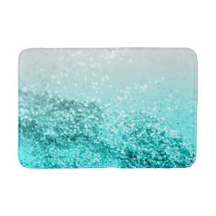 Silver Gray Aqua Aquamarin Ocean Glitzer #1 Badematte