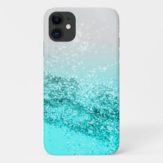 Silver Gray Aqua Aquamarin Ocean Glitzer #1 Case-Mate iPhone Hülle (Rückseite)