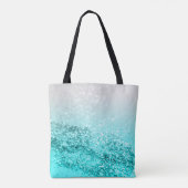 Silver Gray Aqua Aquamarin Ocean Glitzer #1 Tasche (Rückseite)