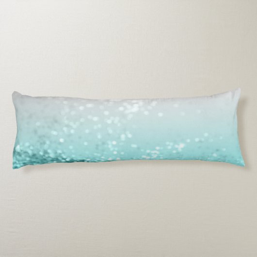 Silver Gray Aqua Teal Ocean Glitter #1 Seitenschläferkissen (Rückseite)
