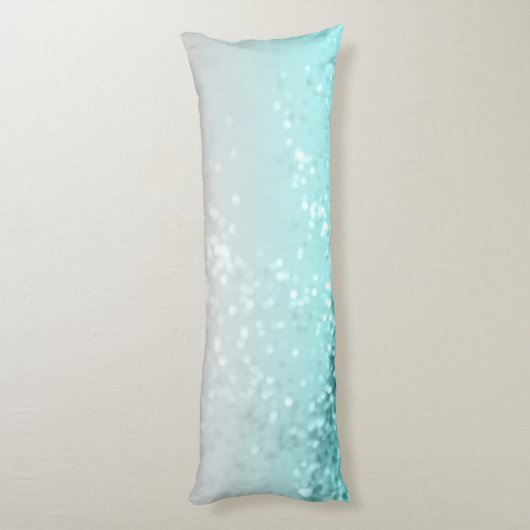 Silver Gray Aqua Teal Ocean Glitter #1 Seitenschläferkissen (Rückseite (Vertikal))