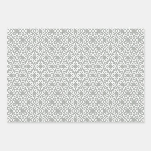 Silver Gray Arabesque Design Geschenkpapier Set (Vorderseite 2)