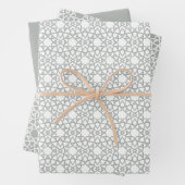 Silver Gray Arabesque Design Geschenkpapier Set (Beispiel)