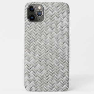 Silver Gray Basket Weave Geometric Muster iPhone 11 Pro Max Hülle