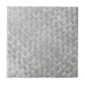 Silver Gray Basket Weave Geometric Muster Fliese (Vorderseite)