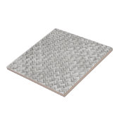 Silver Gray Basket Weave Geometric Muster Fliese (Seite)