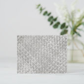 Silver Gray Basket Weave Geometric Muster Postkarte (Stehend Vorderseite)