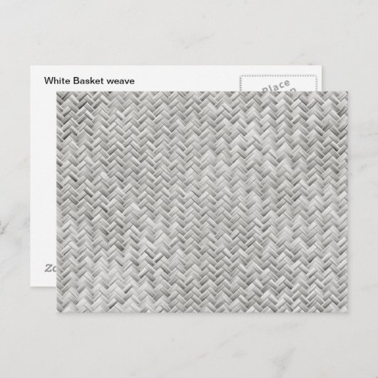 Silver Gray Basket Weave Geometric Muster Postkarte (Vorne/Hinten)