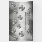 Silver Gray Baubles on Red Bokeh - Weihnachts-Part Banner (Vertikal)
