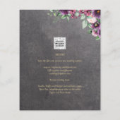 Silver Gray Berry Floral Wedding Winter Fall (Rückseite)