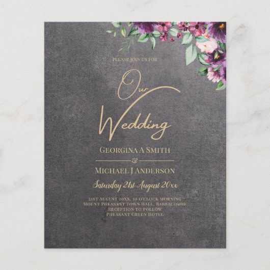Silver Gray Berry Floral Wedding Winter Fall (Vorderseite)