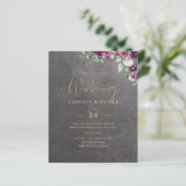 Silver Gray Berry Floral Wedding Winter Fall (Stehend Vorderseite)