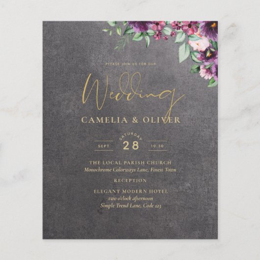 Silver Gray Berry Floral Wedding Winter Fall (Vorderseite)