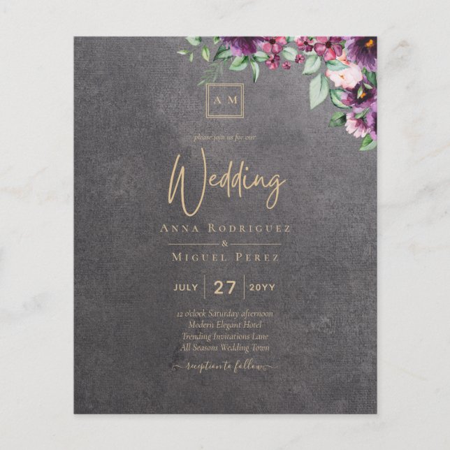 Silver Gray Berry Floral Wedding Winter Fall (Vorderseite)