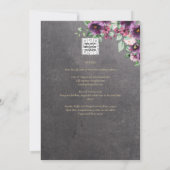 Silver Gray Berry Floral Wedding Winter Fall Einladung (Rückseite)