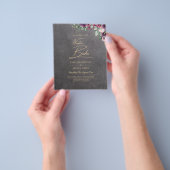 Silver Gray Berry Floral Wedding Winter Fall Flyer (Gruppe)