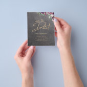 Silver Gray Berry Floral Wedding Winter Fall Flyer (Gruppe)