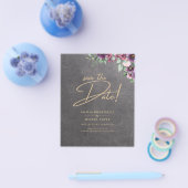 Silver Gray Berry Floral Wedding Winter Fall Flyer (Einzeln)