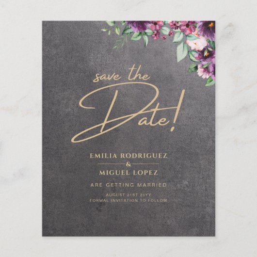 Silver Gray Berry Floral Wedding Winter Fall Flyer (Vorne)